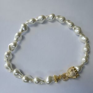 Colar Lt Ban Pérolas c/ fecho Pantera Zircs 42cm