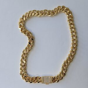 Gargantilha Lt Ban Grume larga fecho Zircs 42cm 11mm