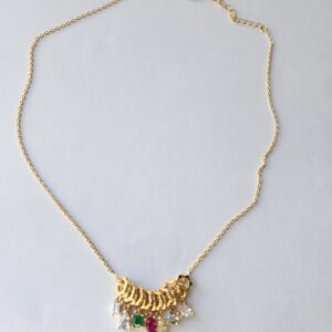 Chocker Lt Ban c/Ret/Nav/Gota/Oval/Triang/Quadr. Color/Separador Zircs 38+5cm