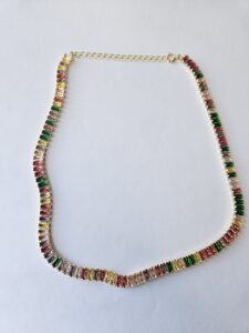 Colar Choker Zirc Ret Color 2,5x5mm - 35cm