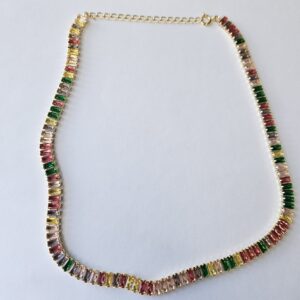 Colar Choker Zirc Ret Color 2,5x5mm - 35cm