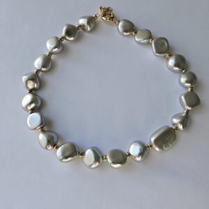 Gargantilha Lt Ban 20 Pérolas Cinza com fecho boia